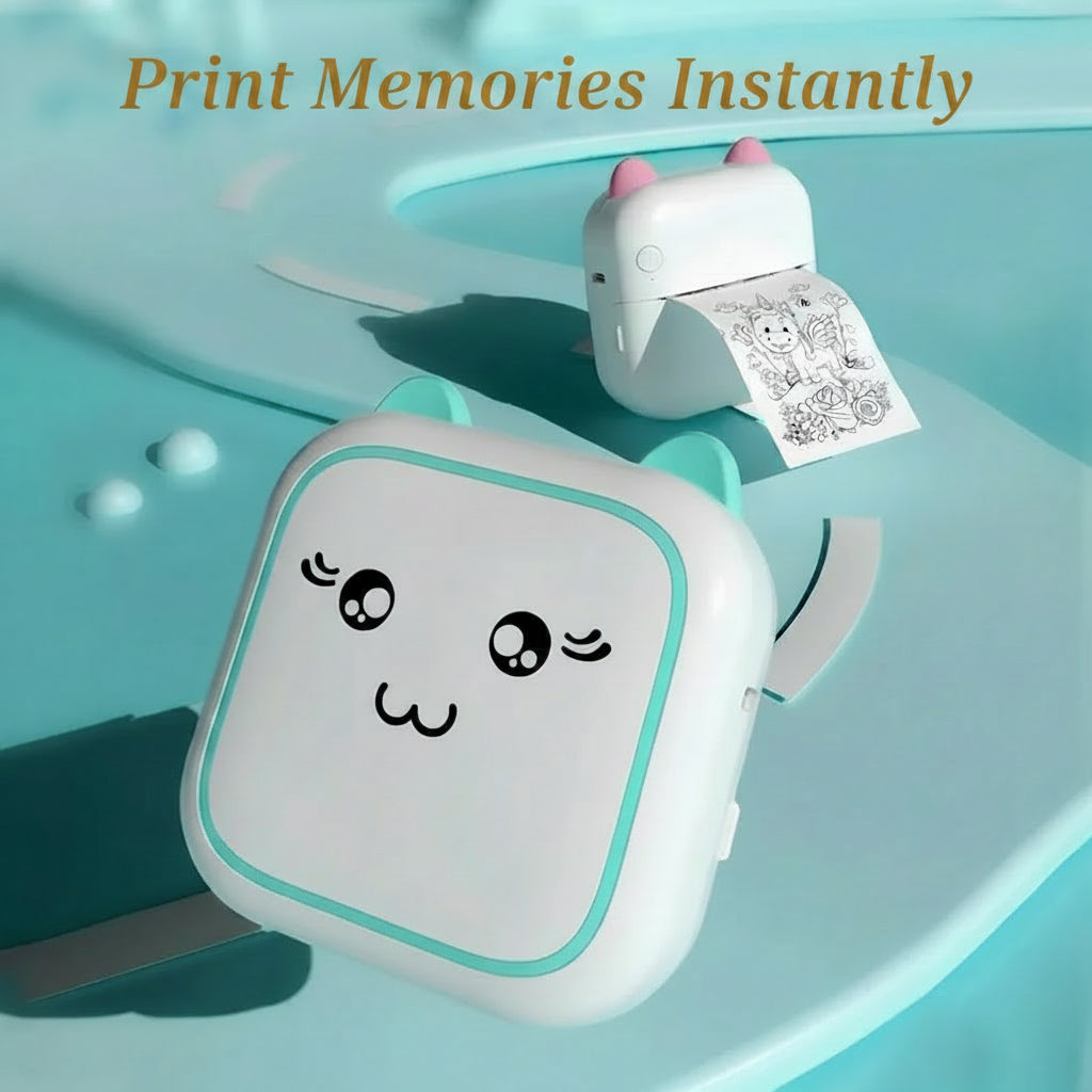 Portable Mini Thermal Photo Printer – Wireless Rechargeable Pocket Printer for Photos, Labels, Notes, Text & Stickers