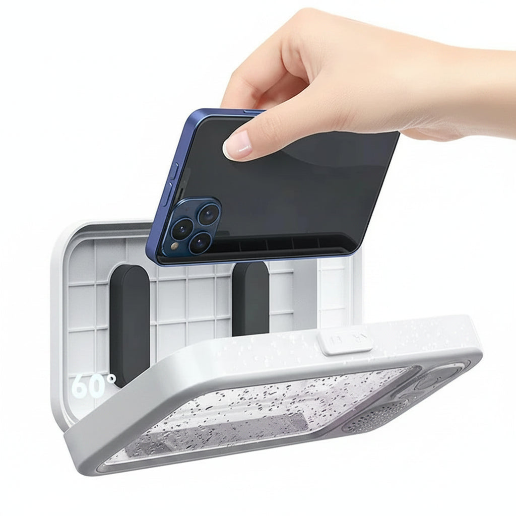 Waterproof Phone Holder with Bluetooth Speaker
