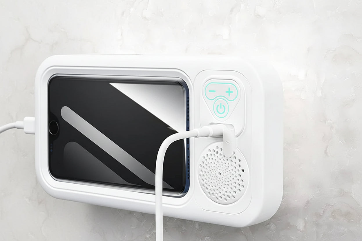 Waterproof Phone Holder with Bluetooth Speaker